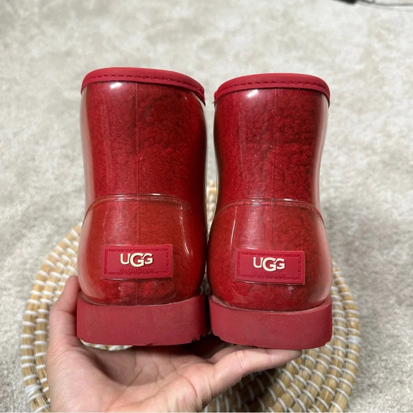 UGG Women’s Classic Samba Ribbon Red Mini Clear Waterproof Boots Size 6 - Picture 12 of 16